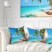 Designart 'Tropical Beach' Photography Seascape Throw Pillow