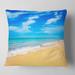 Designart 'Blue Sandy Tropical Sea Beach' Seascape Throw Pillow