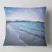 Designart 'Waves Splashing the Calm Seashore' Modern Seascape Throw Pillow