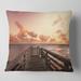 Designart 'Boardwalk on Beach Wooden Pier' Sea Bridge Throw Pillow