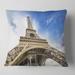 Designart 'Fantastic View of Paris Paris Eiffel Towerfrom Ground' Cityscape Throw Pillow