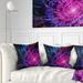 Designart 'Fractal Purple Rose Flower' Floral Throw Pillow