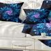 Designart 'Blue Fractal Flower with Shiny Particles' Flower Throw Pillow