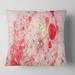 Designart 'Red Fractal Planet of Bubbles' Abstract Throw Pillow
