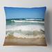 Designart 'Beautiful Empty Beach under Blue Sky' Seashore Throw Pillow