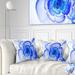 Designart 'Large Blue Fractal Flower Petals' Floral Throw Pillow