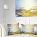 Designart 'Wavy View of Sea in Yellow Blue' Seashore Throw Pillow