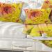 Designart 'Smooth Yellow Red Flower Petals' Floral Throw Pillow