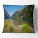 Designart 'Green Mountain Landscape View' Landscape Printed Throw Pillow