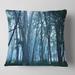 Designart 'Dense Rain Forest on Foggy Day' Landscape Printed Throw Pillow