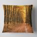 Designart 'Pathway in Yellow Autumn Forest' Forest Throw Pillow