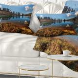 Designart 'Calm Mountain Lake and Clear Sky' Landscape Printed Throw Pillow