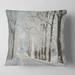 Designart 'Winter Road in Dense Foggy Forest' Forest Throw Pillow