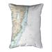 Long Beach, NJ Nautical Map Small Corded Indoor/Outdoor Pillow 11x14