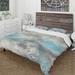 Designart 'Watercolor Minimal Blue Tones I' Cottage Bedding Set - Duvet Cover & Shams