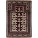 Turkoman Hand Knotted Persian Geometric Wool Area Rug - 4'0" x 2'9"