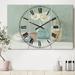 Designart 'Pastel Bath II' Cottage 3 Panels Large Wall CLock - 36 in. wide x 28 in. high - 3 panels