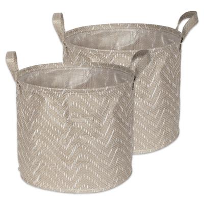 DII Round Coated Tribal Chevron Laundry Bins (Set of 2)