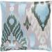 Dobra Grey Embroidered Ikat Poly Fill Throw Pillow (20" x 20")