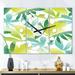 Designart 'Tropical Botanicals III' Oversized Mid-Century wall clock - 3 Panels - 36 in. wide x 28 in. high - 3 Panels
