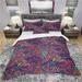 Designart 'Texture with Abstract Flowers' Bohemian & Eclectic Bedding Set - Duvet Cover & Shams