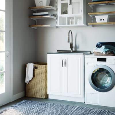 WYNDENHALL Gregg Deluxe Laundry Cabinet with Pull-out Faucet and Stainless Steel Sink