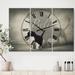 Designart 'Believe Shadow I' Oversized Cottage Wall Clock - 3 Panels - 36 in. wide x 28 in. high - 3 Panels