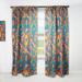 Designart 'Hand Drawn Pattern with Floral Elements' Bohemian & Eclectic Curtain Single Panel