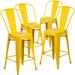 4 Pack 24" High Metal Indoor-Outdoor Counter Height Stool with Back