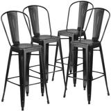 30-inch Distressed Metal Indoor/Outdoor Barstools (Set of 4)