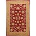 Floral Red Traditional Oriental Area Rug Hand-tufted Wool Carpet - 8'0" x 11'0"