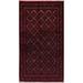 Geometric Red Balouch Oriental Area Rug Handmade All-Over Carpet - 3'4" x 6'4"