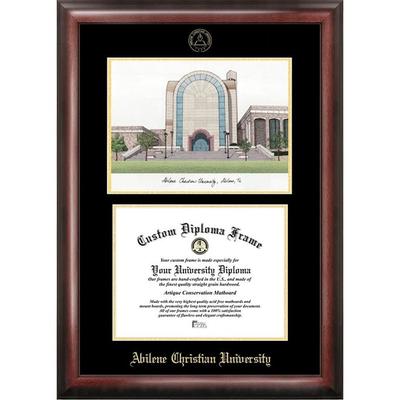 Abilene Christian University 11w x 8.5h Gold Embossed Diploma Frame with Campus Images Lithograph