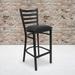 Ladder Back Metal Restaurant Barstool - 17"W x 18"D x 42.25"H