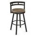 Amisco Vector Swivel Counter Stool with Distressed Wood Seat