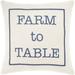 Santiago Cream & Navy Modern Farmhouse Throw Pillow Cover (18" x 18")