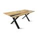 URBAN-BL Solid Wood Dining Table - Natural Oak/Industrial Black