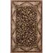 Brown Traditional Floral Oriental Wool Area Rug Hand-tufted Carpet - 5'0" x 8'0"