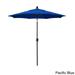 California Umbrella 7.5' Rd. Aluminum Market Umbrella, Crank Lift with Push Button Tilt, Black Finish, Pacifica Fabric