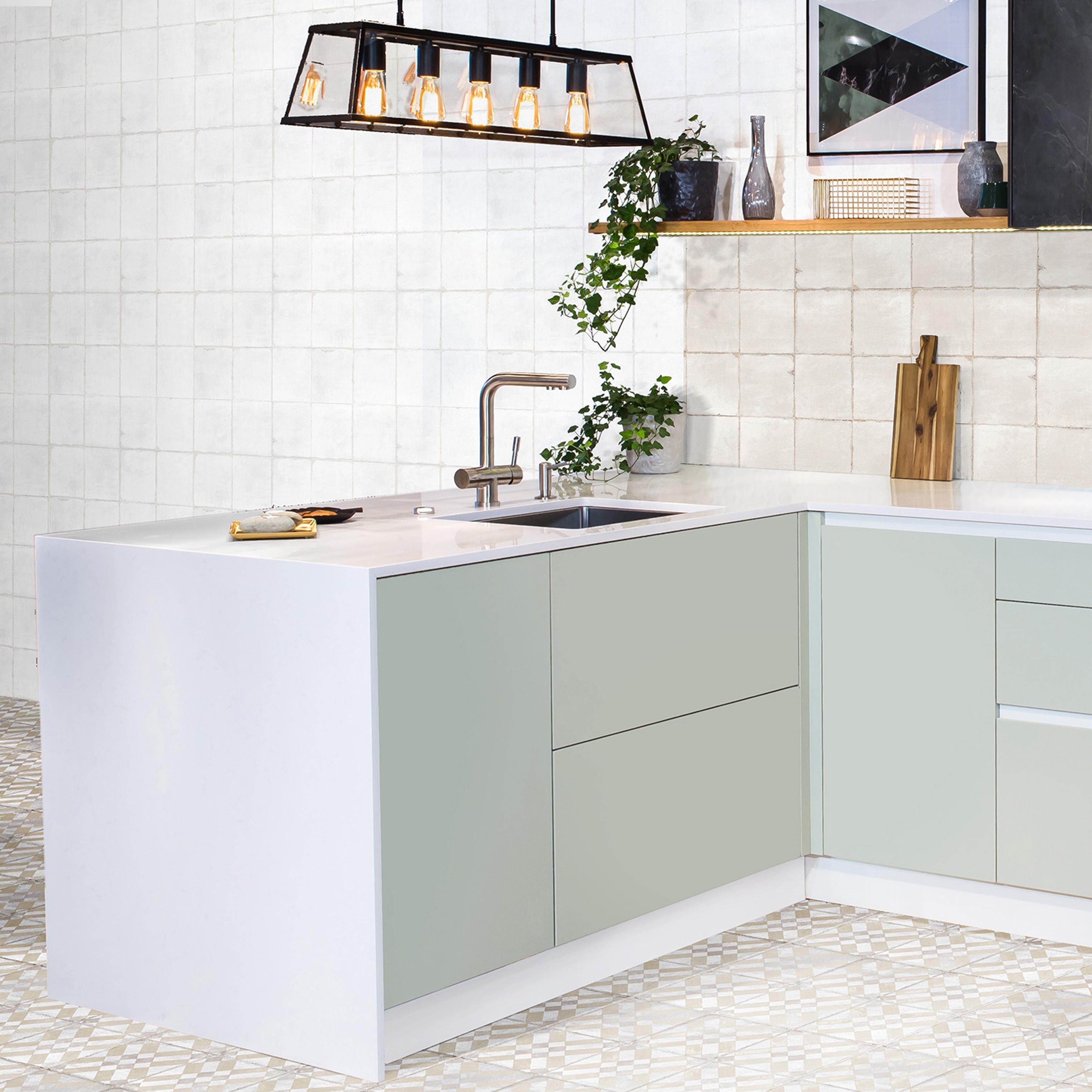 Merola Tile Barcelona White 5-3/4" x 5-3/4" Porcelain Floor and Wall Tile