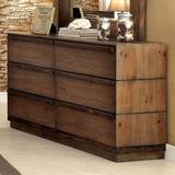 Cile Rustic Natural Tone 56-inch Wide 6-Drawer Wood Dresser by Furniture of America