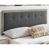 Marlin Traditional Charcoal Fabric Button Tufted Full Size Grey Wooden Headboard