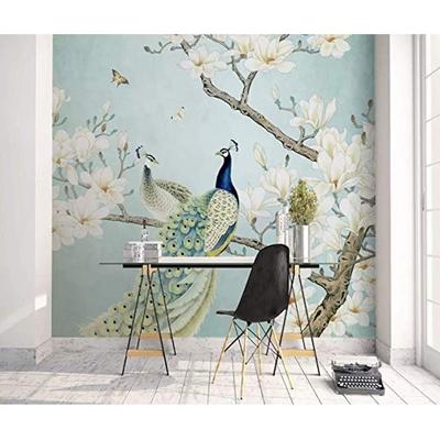 GK Wall Design Chinese Peacock Magnolia Removable Wallpaper