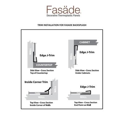 Fasade Backsplash Accessory Kit in Polished Copper - 5 Pack