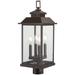 Lavery Miner's Loft Oil Rubbed Bronze & Clear Glass 4 Light Post Mount