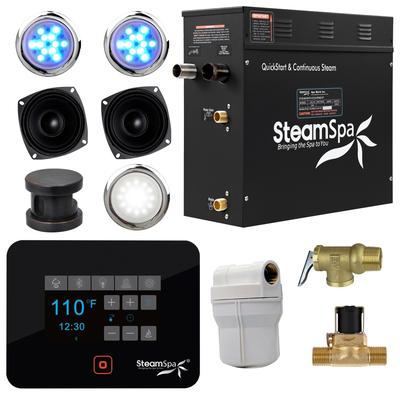 SteamSpa Black Series Bluetooth 7.5kW QuickStart Steam Bath Generator Package in Oil Rubbed Bronze
