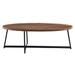 Modern Elegance Walnut Oval and Black Coffee Table - 23.63" X 47.25" X 15.75"
