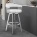 Chelsea Faux Leather Upholstered Swivel Bar/Counter Stool in Brushed Stainless Steel