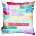 Oliver Gal 'Color Swatches' Abstract Decorative Throw Pillow Watercolor - Purple, Yellow