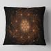 Designart 'Large Rounded Brown Fractal Flower' Floral Throw Pillow